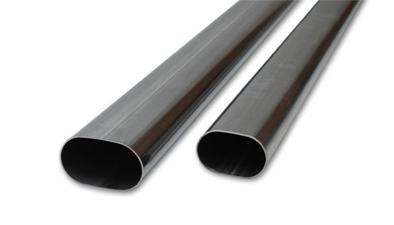 Vibrant 3in Oval (Nominal Size) T304 SS Straight Tubing (16 ga) - 5 foot length - BLOX Racing