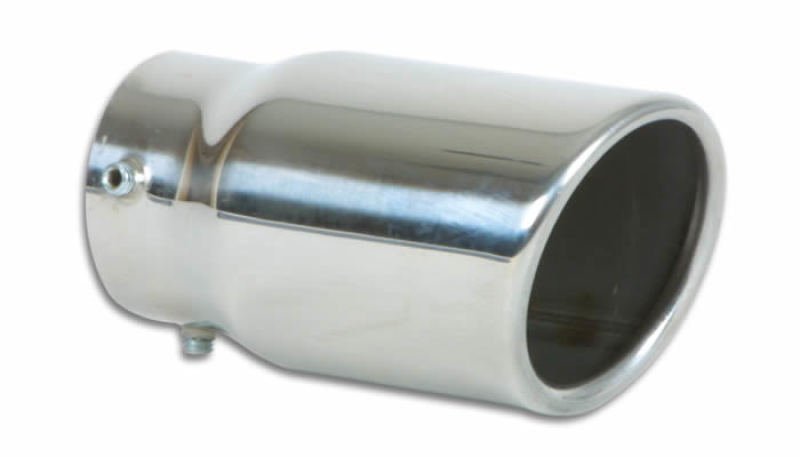Vibrant 3in Round SS Bolt - On Exhaust Tip (Single Wall Angle Cut Rolled Edge) - BLOX Racing