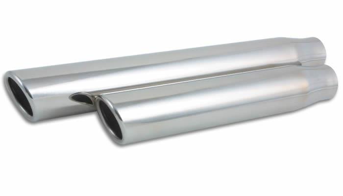 Vibrant 3in Round SS Truck/SUV Exh Tip (Single wall Angle Cut Rolled Edge) - 2.5in inlet 11in long - BLOX Racing