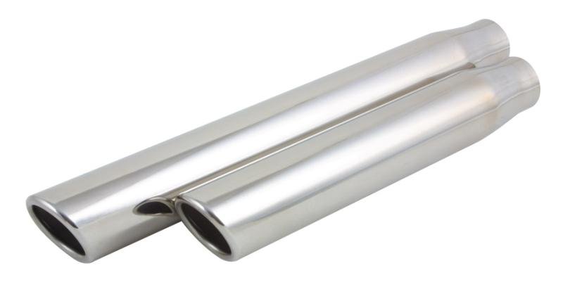 Vibrant 3in Round SS Truck/SUV Exh Tip (Single wall Angle Cut Rolled Edge) - 2.5in inlet 11in long - BLOX Racing
