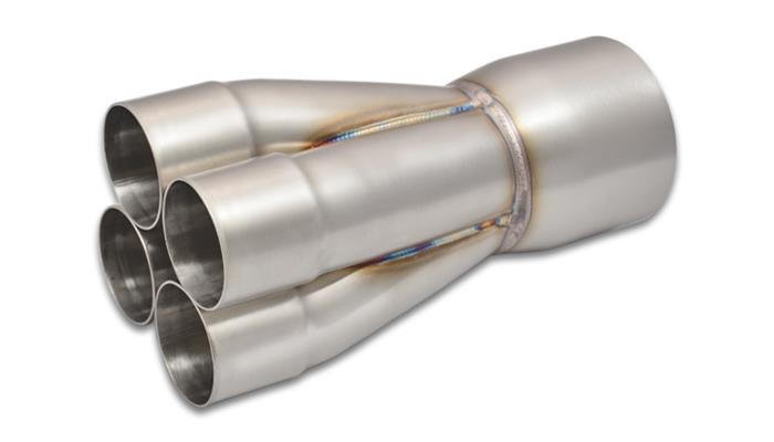Vibrant 4 - 1 SS Merge Collectors (2 - 1/4in Inlet Slipover ID 3 - 1/2in Merge Outlet OD) Single Unit - BLOX Racing