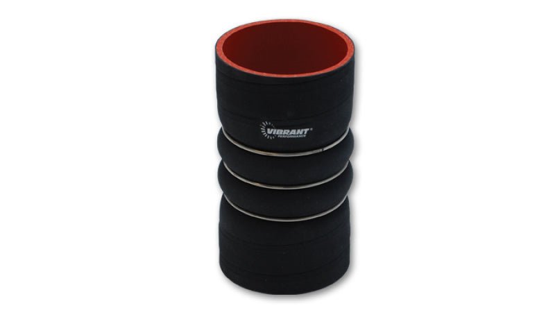 Vibrant 4 Ply Aramid Hump Hose w/3 SS Rings 3.5in ID x 8in Length - Black - BLOX Racing