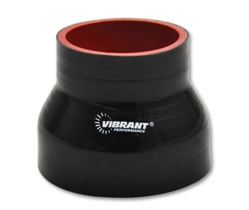 Vibrant 4 Ply Reducer Couper 4.0in ID x 3.50in ID x 4.50in Long - Black - BLOX Racing