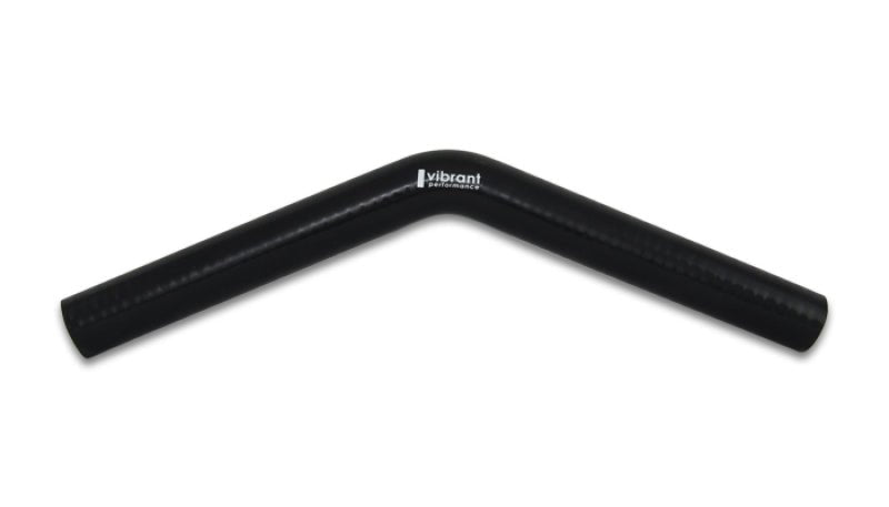 Vibrant 4 Ply Reinforced Silicone Elbow Connector - 1.25in ID x 8in Leg 45 Deg Elbow (BLACK) - BLOX Racing