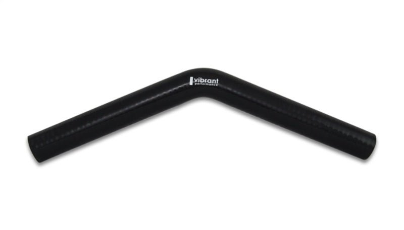 Vibrant 4 Ply Reinforced Silicone Elbow Connector - 1.25in ID x 8in Leg 45 Deg Elbow (BLACK) - BLOX Racing
