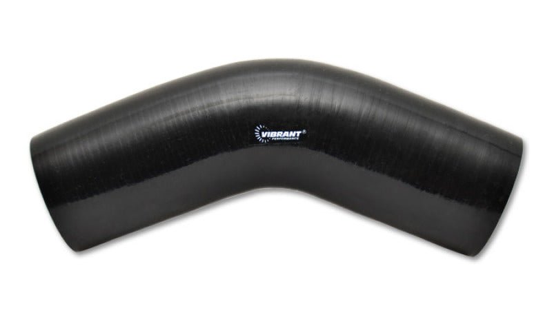 Vibrant 4 Ply Reinforced Silicone Elbow Connector - 1.5in I.D. - 45 deg. Elbow (BLACK) - BLOX Racing