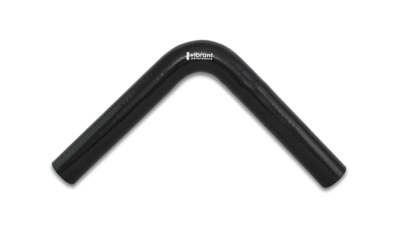 Vibrant 4 Ply Reinforced Silicone Elbow Connector - 1in ID x 8in Leg 90 Deg Elbow (BLACK) - BLOX Racing