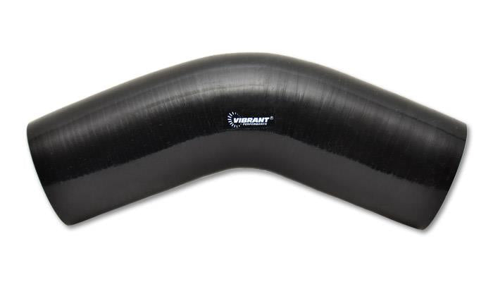Vibrant 4 Ply Reinforced Silicone Elbow Connector - 3.25in I.D. - 45 deg. Elbow (BLACK) - BLOX Racing
