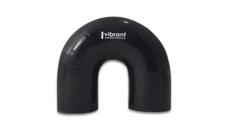 Vibrant 4 Ply Reinforced Silicone Elbow Connector - 3in ID x 4.25in Leg 180 Deg Elbow (BLACK) - BLOX Racing
