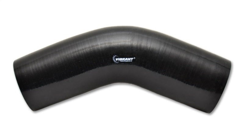 Vibrant 4 Ply Reinforced Silicone Elbow Connector - 4.5in I.D. - 45 deg. Elbow (BLACK) - BLOX Racing