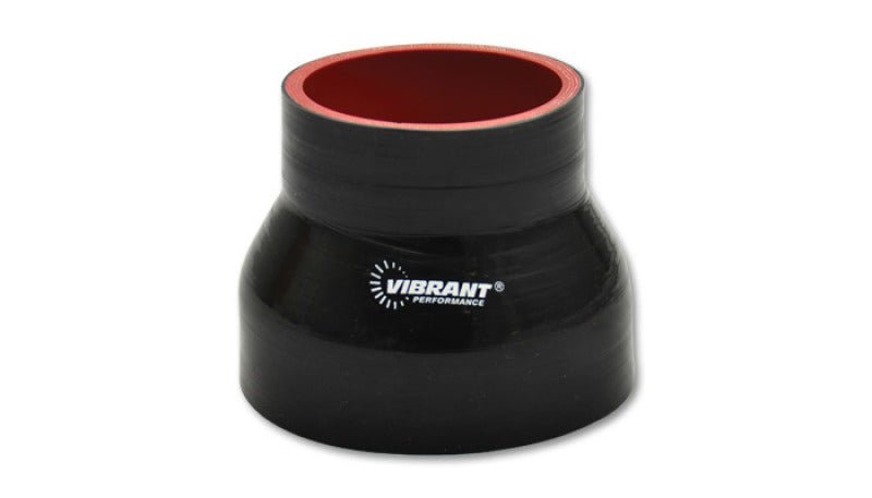 Vibrant 4 Ply Reinforced Silicone Transition Connector - 2.25in I.D. x 2.75in I.D. x 3in long (BLACK) - BLOX Racing