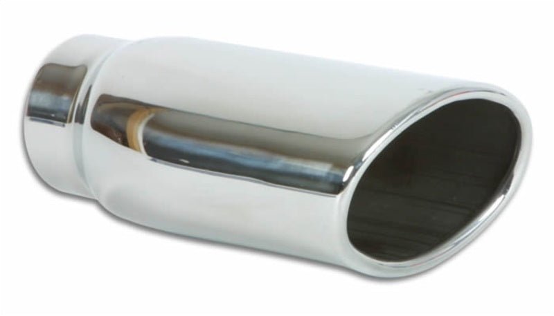 Vibrant 4.5in x 3in Oval SS Exhaust Tip (Single Wall Angle Cut Rolled Edge) - BLOX Racing