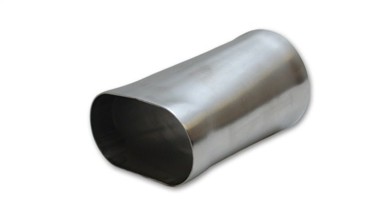 Vibrant 4in oval (Nominal) x 4in Round Transiton adapter T304 SS 6in long - BLOX Racing