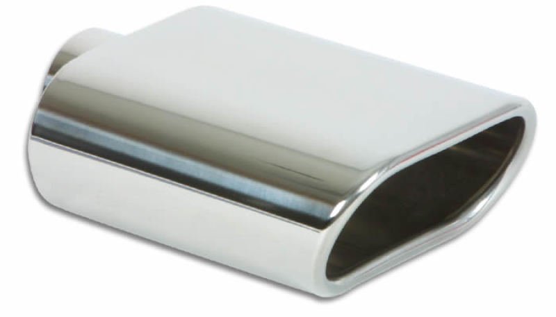 Vibrant 5.5in x 3in Oval SS Exhaust Tip (Single Wall Angle Cut Rolled Edge) - BLOX Racing