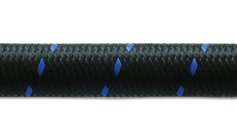 Vibrant - 6 AN Two - Tone Black/Blue Nylon Braided Flex Hose (10 foot roll) - BLOX Racing