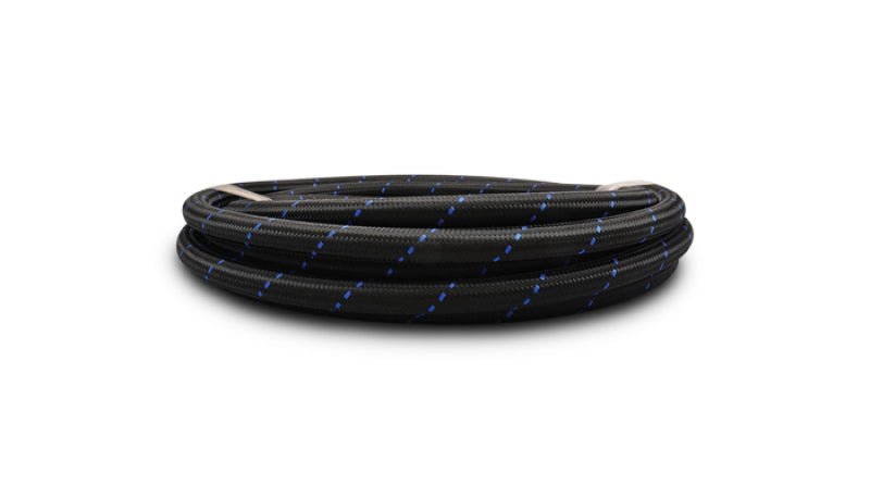Vibrant - 6 AN Two - Tone Black/Blue Nylon Braided Flex Hose (5 foot roll) - BLOX Racing