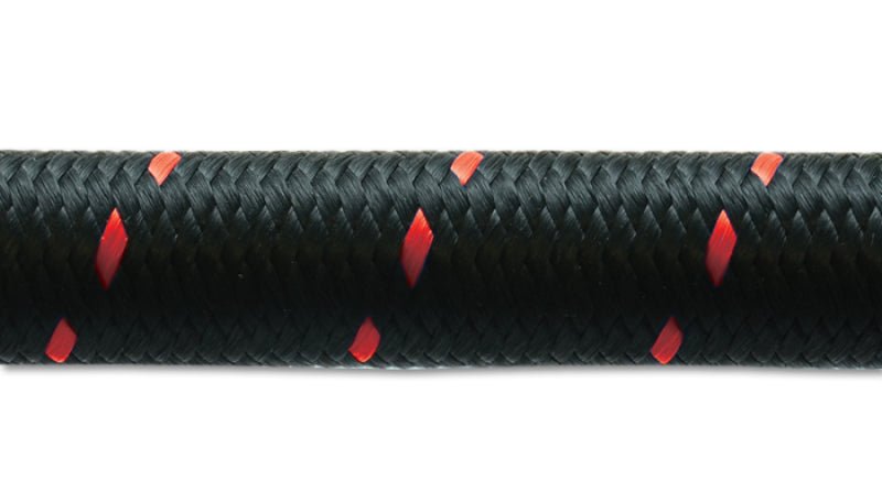 Vibrant - 6 AN Two - Tone Black/Red Nylon Braided Flex Hose (10 foot roll) - BLOX Racing