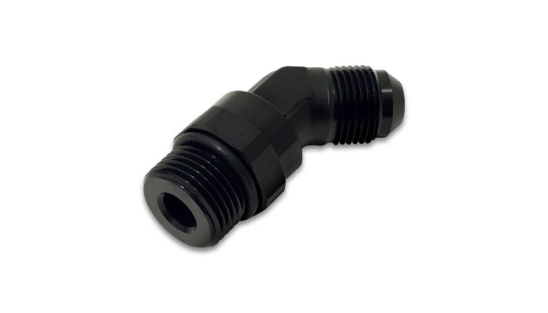 Vibrant - 6AN Male Flare to Male - 8AN ORB Swivel 45 Degree Adapter Fitting - Anodized Black - BLOX Racing