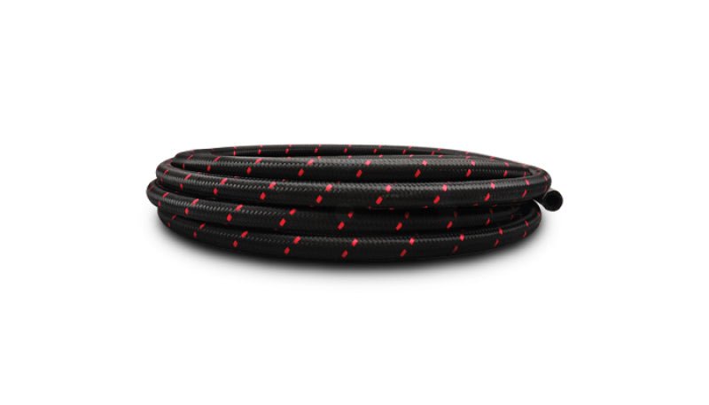 Vibrant - 8 AN Two - Tone Black/Red Nylon Braided Flex Hose (20 foot roll) - BLOX Racing