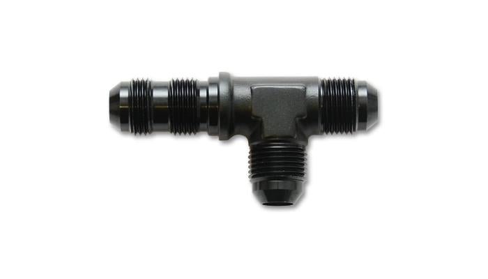 Vibrant - 8AN Bulkhead Adapter Tee on Run Fittings - Anodized Black Only - BLOX Racing