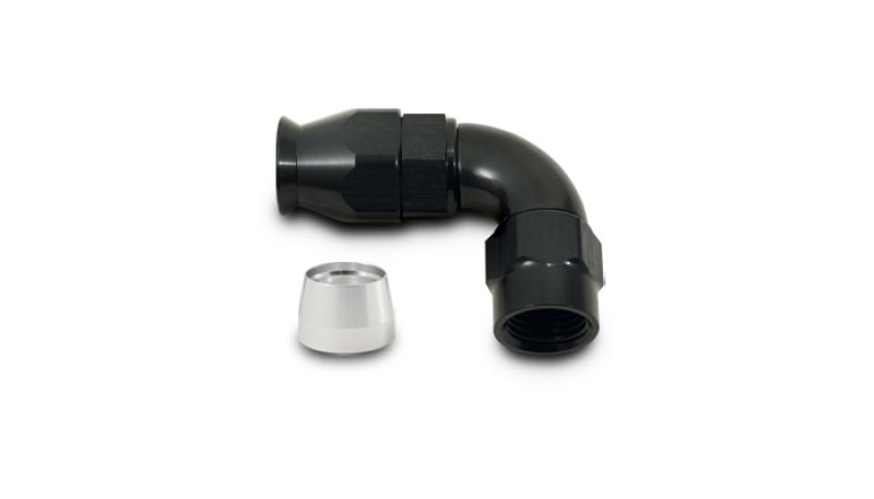 Vibrant 90 Degree One Piece Hose End for PTFE Lined Hose Size - 12AN - BLOX Racing