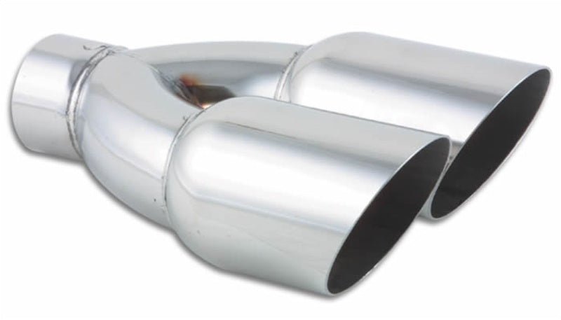 Vibrant Dual 3.5in Round SS Exhaust Tip (Single Wall Angle Cut) - BLOX Racing