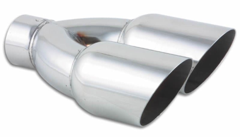Vibrant Dual 3.5in Round SS Exhaust Tip (Single Wall Angle Cut) - BLOX Racing