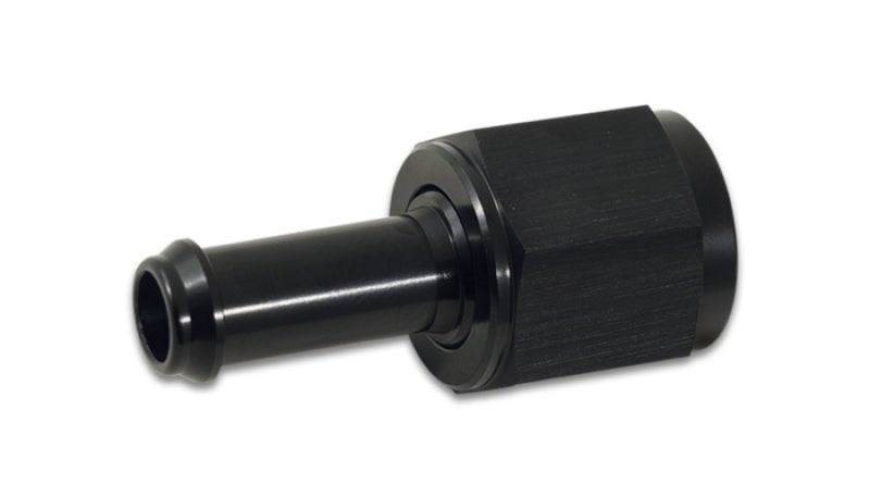 Vibrant Female - 20AN to 1/2in Hose Barb Straight Aluminum Adapter Fitting - Black Anodized - BLOX Racing