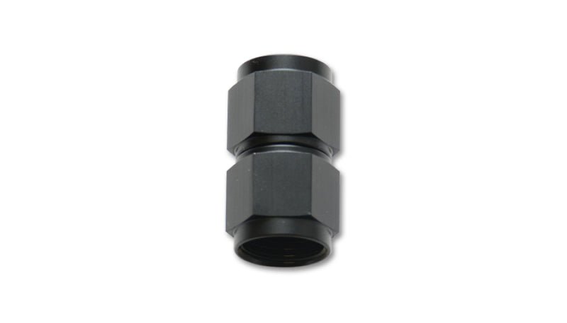 Vibrant Fitting Straight Coupler Union Adapter Female - 10 AN to Female - 12 AN Aluminum Black Anodize - BLOX Racing
