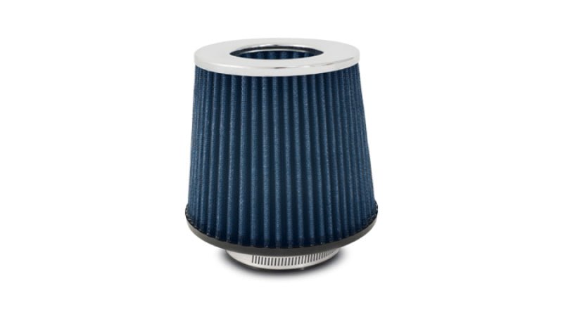 Vibrant Open Funnel Perf Air Filter (5in Cone O.D. x 5in Tall x 2.5in inlet I.D.) Chrome Filter Cap - BLOX Racing