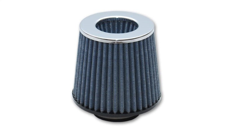 Vibrant Open Funnel Perf Air Filter (5in Cone O.D. x 5in Tall x 2.5in inlet I.D.) Chrome Filter Cap - BLOX Racing