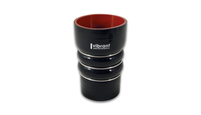 Vibrant Silicone Coupling 4 Ply Aramid CAC Transition Hose 3.25in x 3in Inlet/Outlet - Black - BLOX Racing