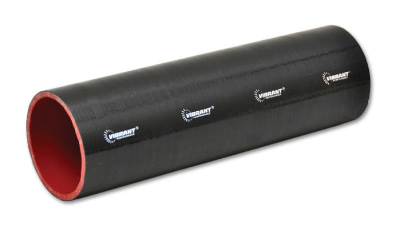 Vibrant Silicone Straight Hose Coupler 3.75in ID x 12.00in Long - Gloss Black - BLOX Racing