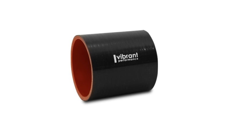 Vibrant Silicone Straight Hose Coupler 3.75in ID x 3.00in Long - Gloss Black - BLOX Racing