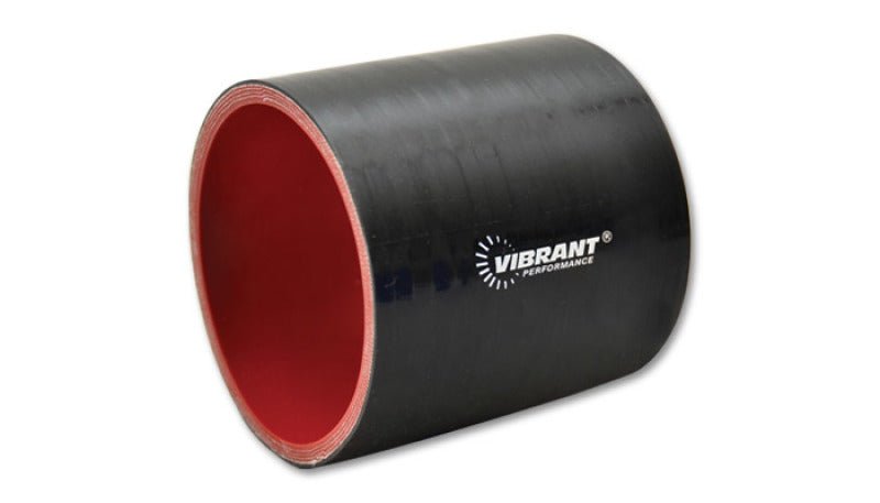 Vibrant Silicone Straight Hose Coupler 3.75in ID x 3.00in Long - Gloss Black - BLOX Racing