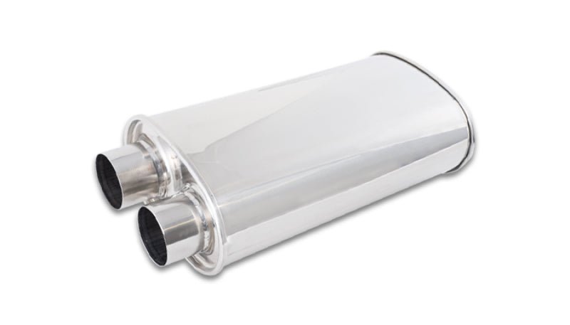 Vibrant Streetpower Oval Muffler 2.50in Inlet/Outlet (Same side) - BLOX Racing
