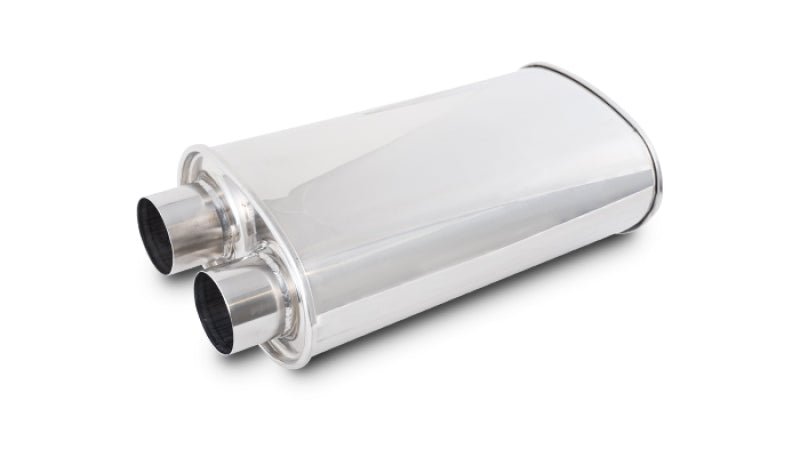 Vibrant Streetpower Oval Muffler 2.50in Inlet/Outlet (Same side) - BLOX Racing
