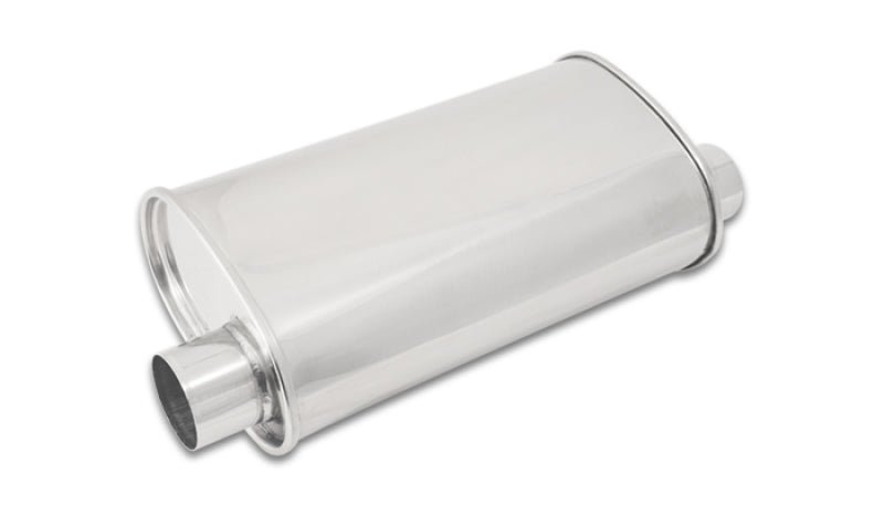 Vibrant StreetPower Oval Muffler 5in x 9in x 15in - 2.5in inlet/outlet (Offset - Offset Same Side) - BLOX Racing