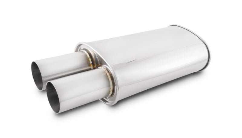 Vibrant Streetpower Oval Muffler w/3.00in Round Straight Cut Tip (2.50in Inlet) - BLOX Racing