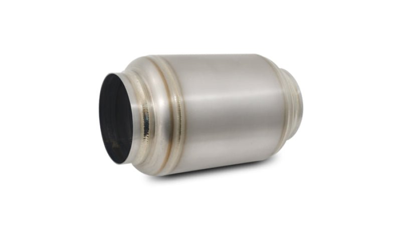 Vibrant Titanium Muffler w/Natural Tip 4in. Inlet / 4in. Outlet / 5.875in Dia - BLOX Racing
