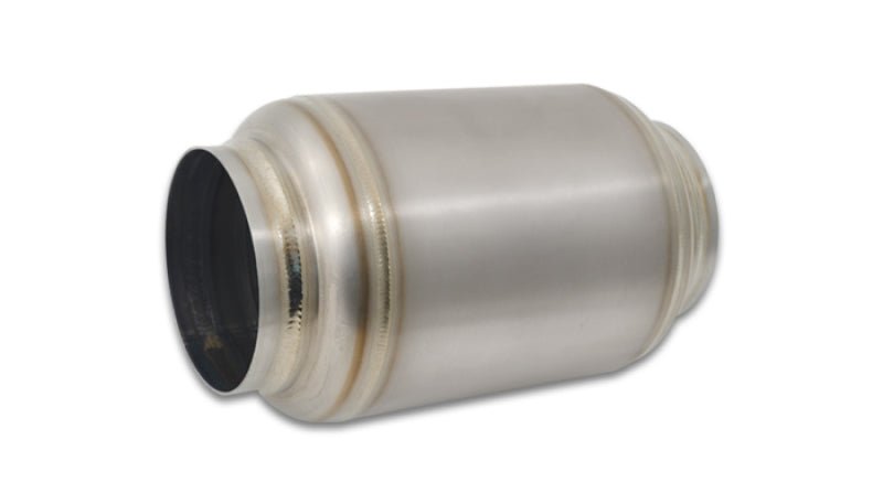 Vibrant Titanium Muffler w/Natural Tip 4in. Inlet / 4in. Outlet / 5.875in Dia - BLOX Racing