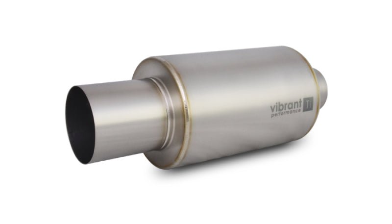 Vibrant Titanium Muffler w/Straight Cut Natural Tip 2.5in. Inlet / 2.5in. Outlet - BLOX Racing