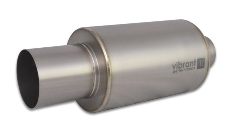 Vibrant Titanium Muffler w/Straight Cut Natural Tip 3in. Inlet / 3in. Outlet - BLOX Racing