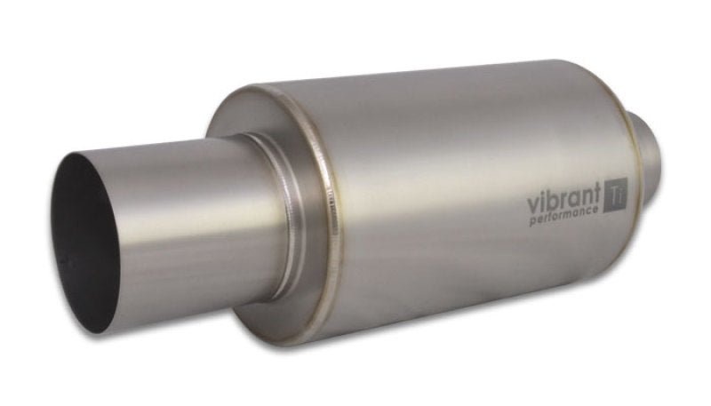 Vibrant Titanium Muffler w/Straight Cut Natural Tip 3in. Inlet / 3in. Outlet - BLOX Racing