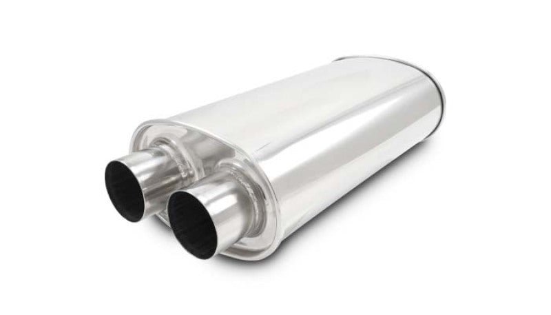 Vibrant Universal Streetpower 3in Stainless Steel Dual In - Out Oval Muffler - BLOX Racing