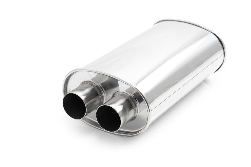 Vibrant Universal Streetpower 3in Stainless Steel Dual In - Out Oval Muffler - BLOX Racing
