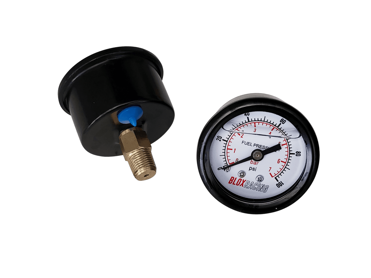 BLOX Racing Liquid-Filled Fuel Pressure Gauge 0-100psi - BLOX Racing