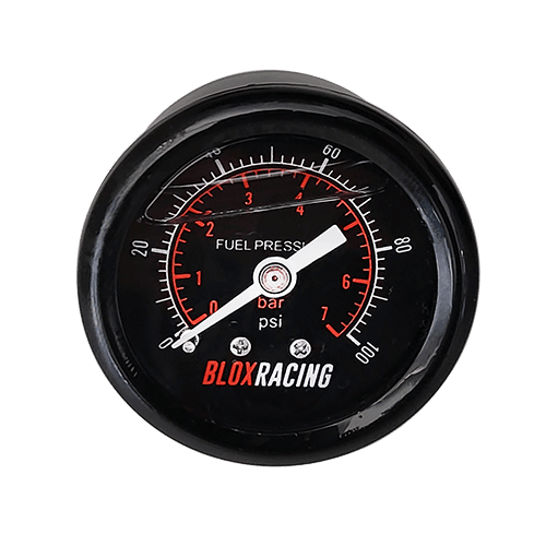 BLOX Racing Liquid-Filled Fuel Pressure Gauge 0-100psi - BLOX Racing