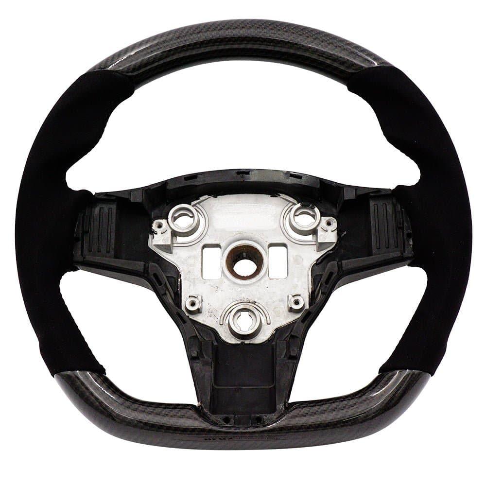 Carbon/Alcantara Steering Wheel - Tesla Model 3 / Model Y - BLOX Racing